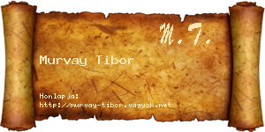 Murvay Tibor névjegykártya